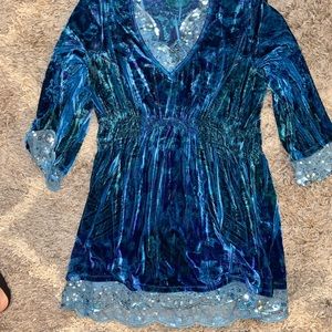 Crushed Velvet One World Babydoll Tunic